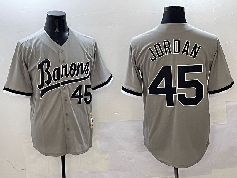 Men Chicago White Sox #45 Jordan Grey Throwback Game 2025 Nike MLB Jersey style 1->chicago white sox->MLB Jersey